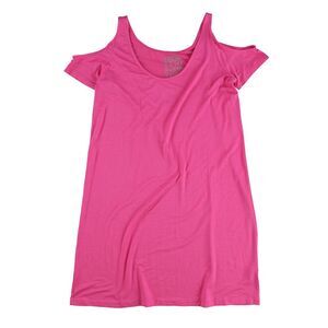 Courtship+Suitors Womens Solid Shoulder Cut-Out Basic T-Shirt, Pink, NWT